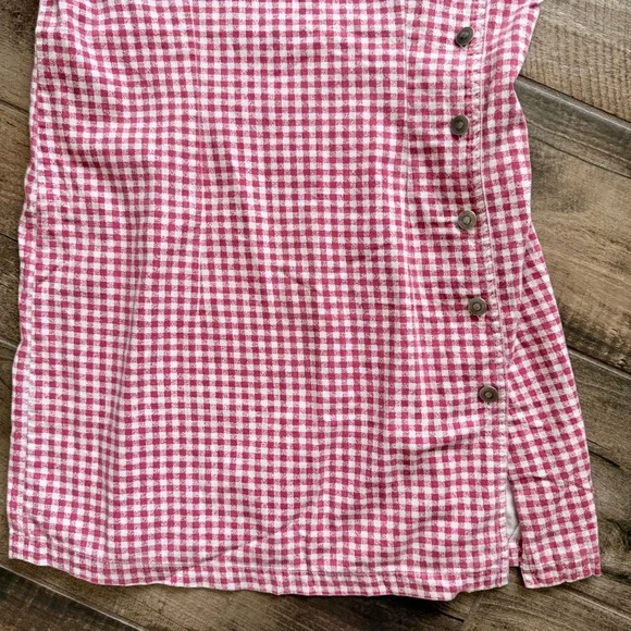 Xhilaration Vintage 90s Gingham Button Overall Pinafore Dress, Red White,11 - Picture 4 of 8